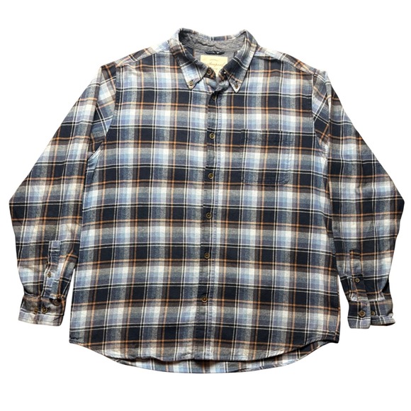 Weatherproof Vintage Other - Weatherproof Vintage Shirt Mens XL Blue Brown Plaid 100% Cotton Button Down